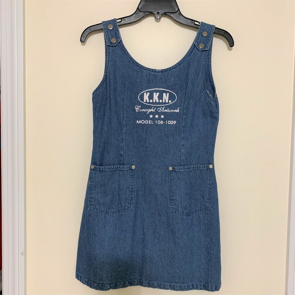 Denim Mini dress in mid blue wash